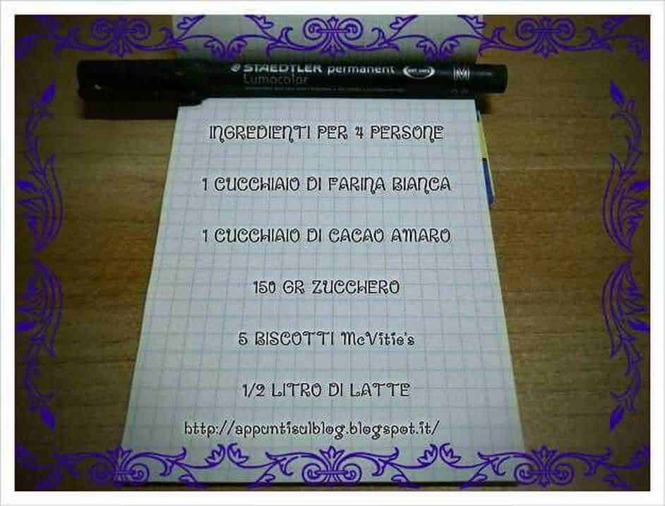 Mc Vitie's, la merenda al cacao saporita Ingredienti per il Budino di Cacao