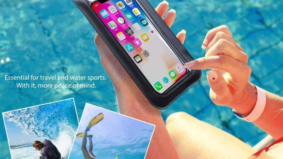 Riparazione waterproof per smartphone immersioni in acqua, ideale per sport acquatici, con scocca resistente, touch sensibile, fotografie subacquee e messaggi senza danni.
