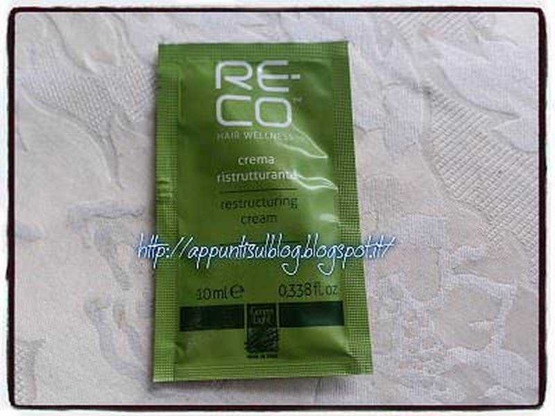 Crema per capelli ricostruttiva Reco, contenuto da 30 ml, confezione singola, prodotti per la cura dei capelli e trattamento ricostruente.