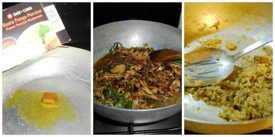 Riso con funghi, pollo e insalata 5 Menu: Riso con funghi, pollo e insalata
