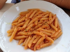 ziti e fettine in agrodolce con olio Dante