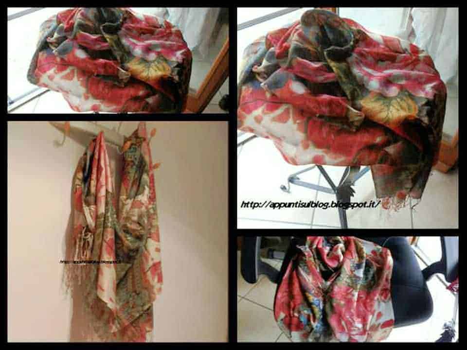 Colorato foulard in seta con motivi floreali, ideale come accessorio moda elegante e versatile, perfetto per ogni stagione.