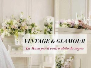 Elegante abito da sposa vintage, decorato con dettagli sofisticati, ambientato in una stanza romantica con fiori freschi e mobili d'epoca, ideale per stilisti e appassionati di moda bridal.
