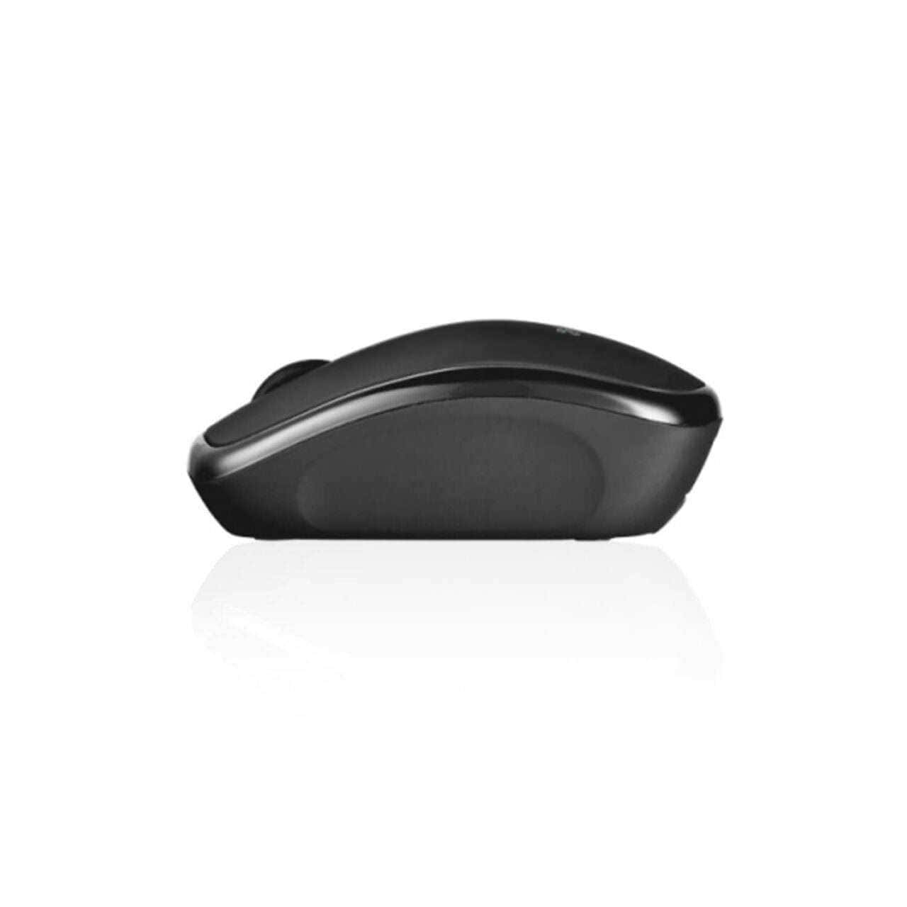 Mouse wireless nero compatibile con PC e laptop, design ergonomico e portatile per lavoro e gaming, collegamento Bluetooth facile.