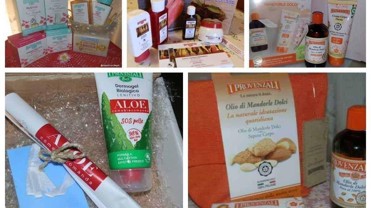 Profumi naturali e prodotti biologici per la cura della pelle e del corpo, tra cui oli di mandorle dolci e aloe vera, ideali per un regime di benessere naturale e quotidiano.