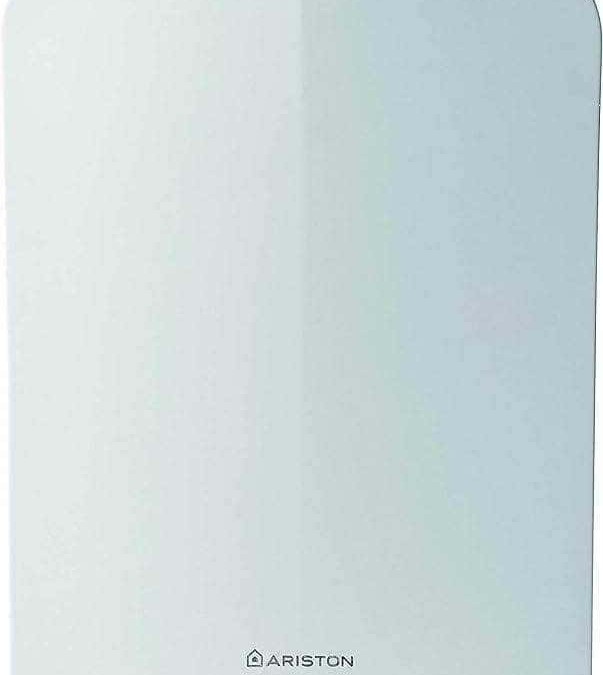 Ariston climatizzatore portatile bianco con design moderno e funzione di raffreddamento, ideale per ambienti domestici e uffici. Efficienza energetica e facile da usare.