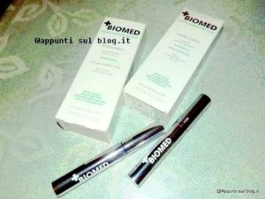 crema BIOMED e due pennarelli promozionali in evidenza, ideali per prodotti di bellezza e cura della pelle, con packaging pulito e professionale.