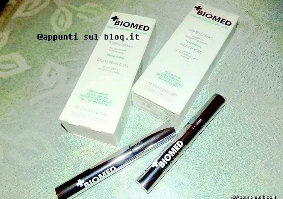 crema BIOMED e due pennarelli promozionali in evidenza, ideali per prodotti di bellezza e cura della pelle, con packaging pulito e professionale.