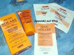 GUAM SOLARE crema doposole per pelle sensibile e delicata, protezione alta SPF 50+ resistente all'acqua, con alghe Guam e Perphira umbilicalis.