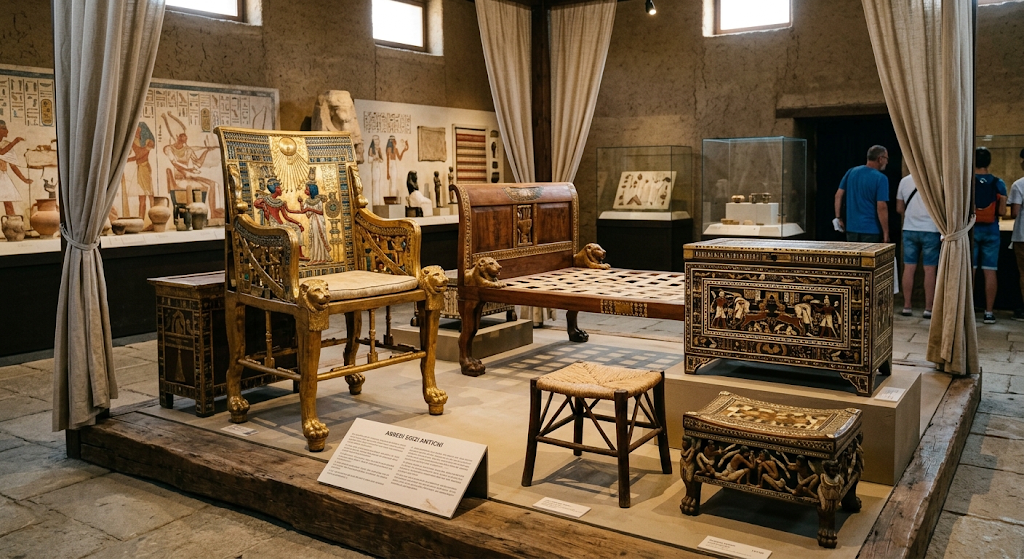 Storia del design mobili e pezzi di antiquariato: dal neolitico, Egitto e Grecia 3 Mobili egiziani antichi