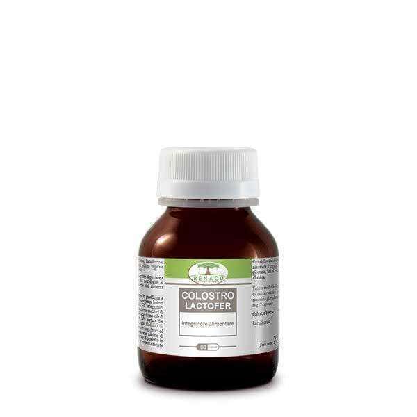 Integratore alimentare naturale di colostro lactofero in bottiglia di vetro marrone. Supporta il sistema immunitario e la salute intestinale, ideale per il benessere quotidiano.
