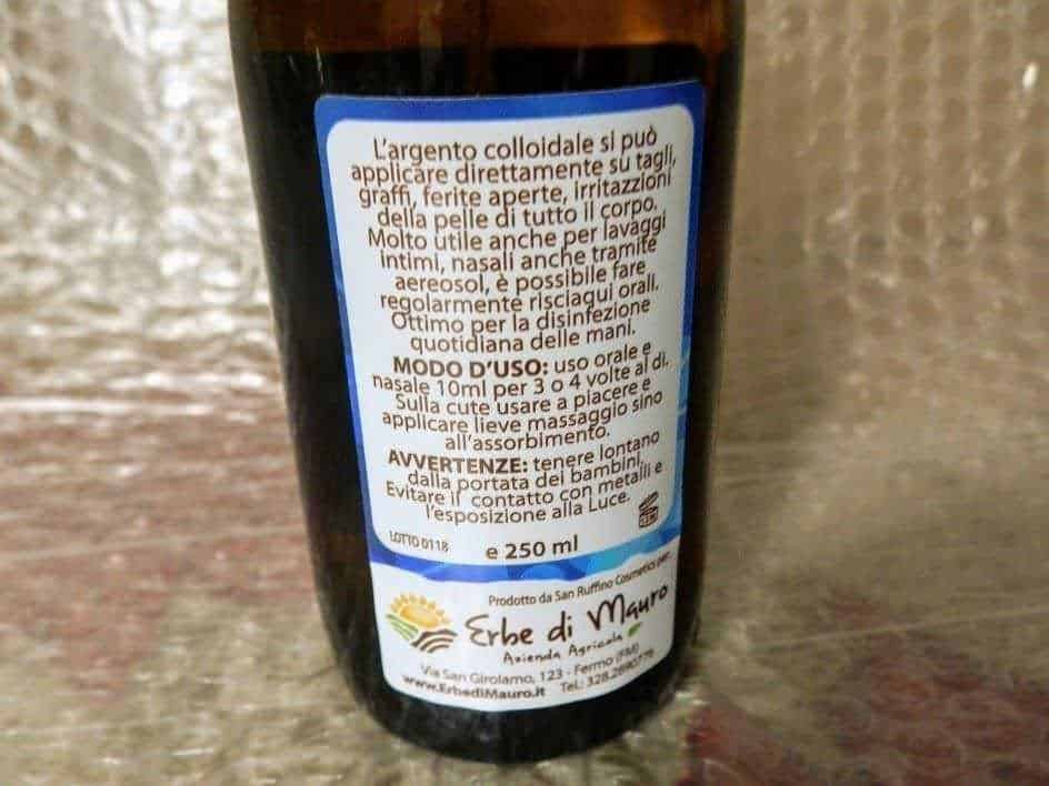 utilizzo argento colloidale