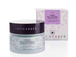 Crema giorno e notte per pelli sensibili, trattamento cosmetico delicato, crema viso naturale, prodotto skincare per pelli sensibili, Lozcherber, trattamento giorno e notte.