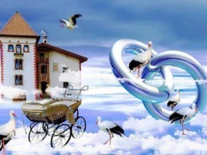 Casa da sogno tra nuvole, conigli volanti e anello di Möbius, scena fantastica e surreale anche per il blog Appunti Sul Blog.