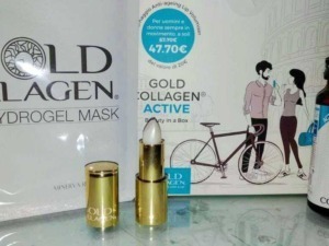 Gold Collagen Hydrogel Mask, prodotto di bellezza e anticollagenico.