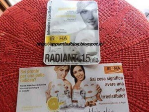 IRoHA Intensivo Face Mask, trattamento viso per pelle radiance e idratazione profonda, con 15 minuti di azione.