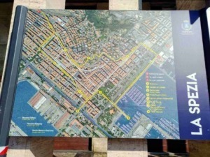 LA SPIGA mappa dei punti turistici e culturali di La Spezia, con itinerari e luoghi di interesse storico e artistico segnalati sulla cartina.