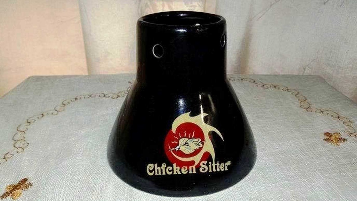 Valigia termica per avanzi di cibo per animali domestici, decorata con logo di pollo e scritto "Chicken Sitter", ideale per alimentare animali in modo pratico e sicuro.