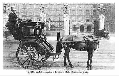 Carruaje a testa di cavallo in stile vintage a Londra nel 1895, foto storica di tram dal passato.