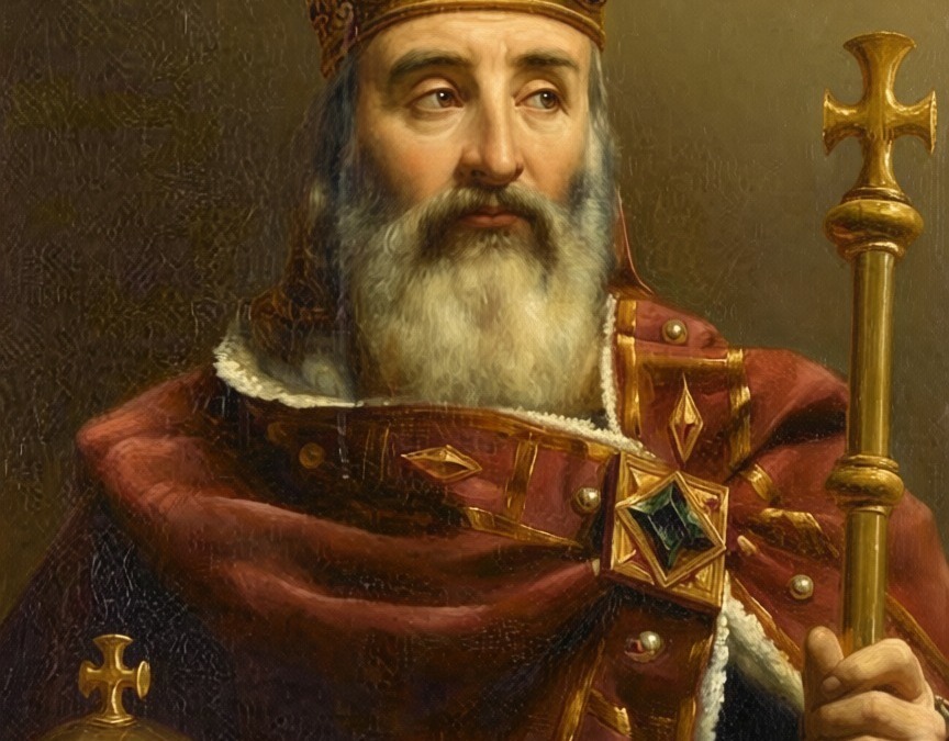 Reindirizzo immagini storiche di un sovrano medievale con corona e scettro, simboli di regalità e potere. Ricerca immagini per storia, monarchia e iconografia medievale su Appunti Sul Blog.