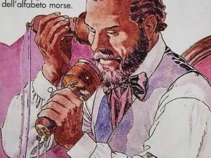 Conquiste tecnologiche 1865-1900: Telefono di Samuel Morse, invenzione fondamentale per la comunicazione a distanza e lo sviluppo dell'alfabeto Morse, raffigurato in un'illustrazione dettagliata.
