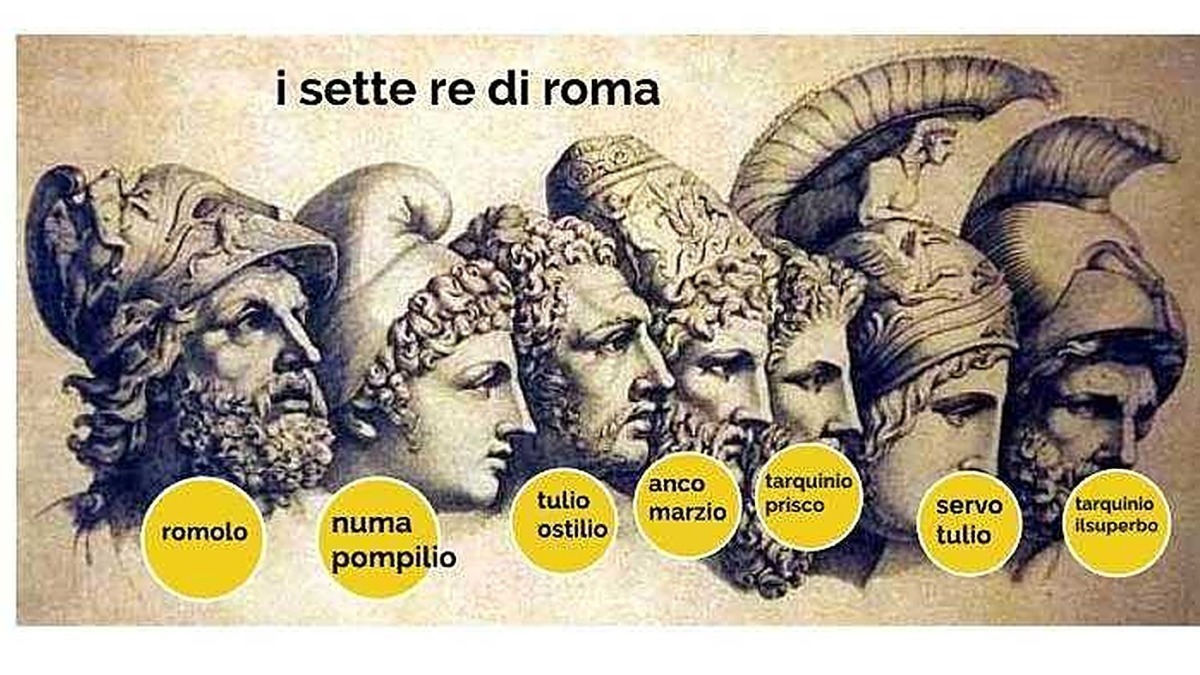 Romolo, Numa Pompilio, Tulio Ostilio, Anco Marzio, Tarquinio Prisco, Servo Tulio.