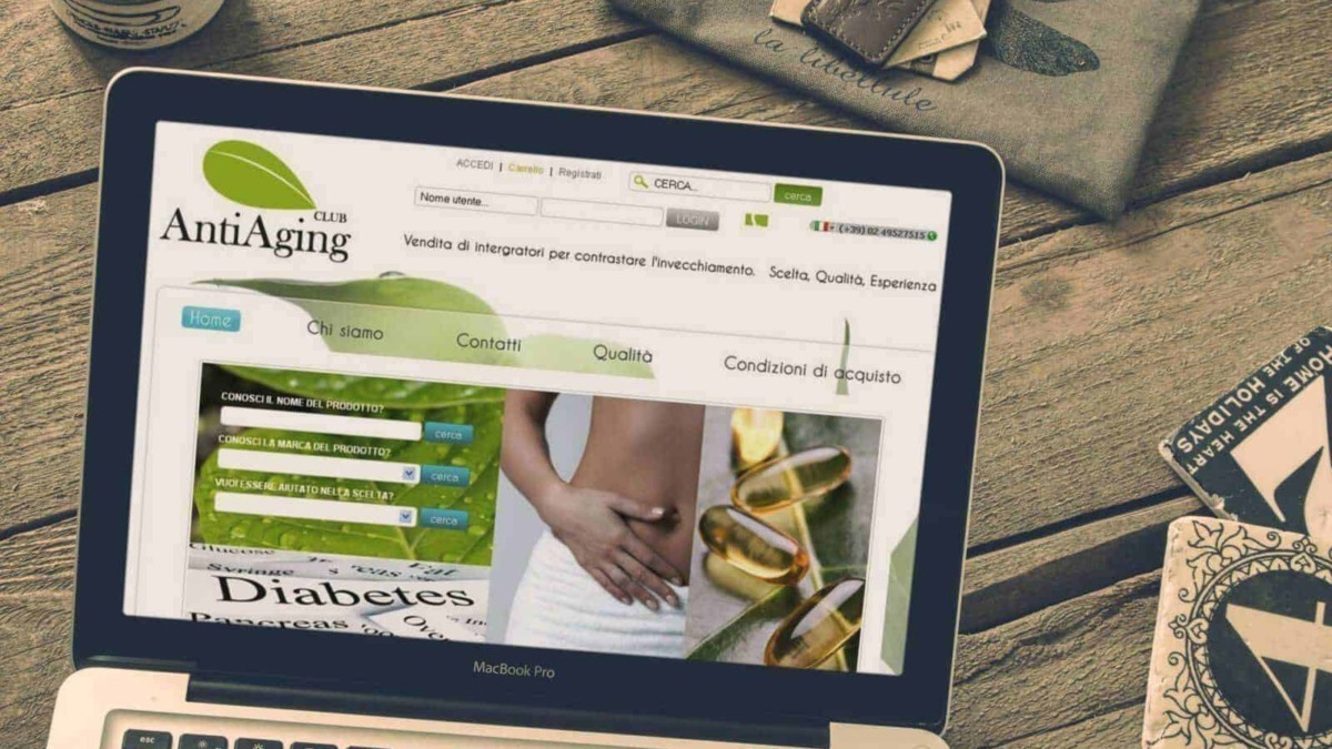 Indice di Aging, integratori e benessere anti-age, sito web di anti-invecchiamento, scansione di prodotti naturali, salute e longevità.