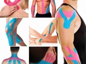 Taping neuromuscolare, tecniche di kinesiotaping per muscoli articolazioni e posture correttive, riabilitazione sportiva e alleviamento del dolore muscolare e articolare.
