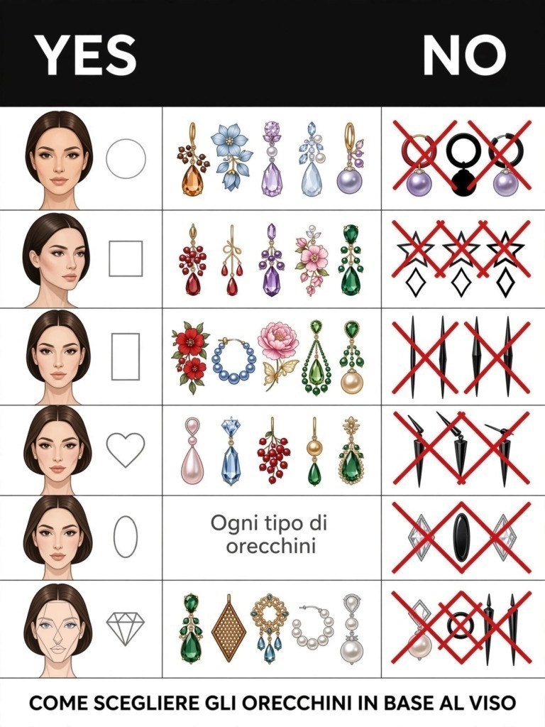 Come scegliere gli orecchini giusti in base al viso.