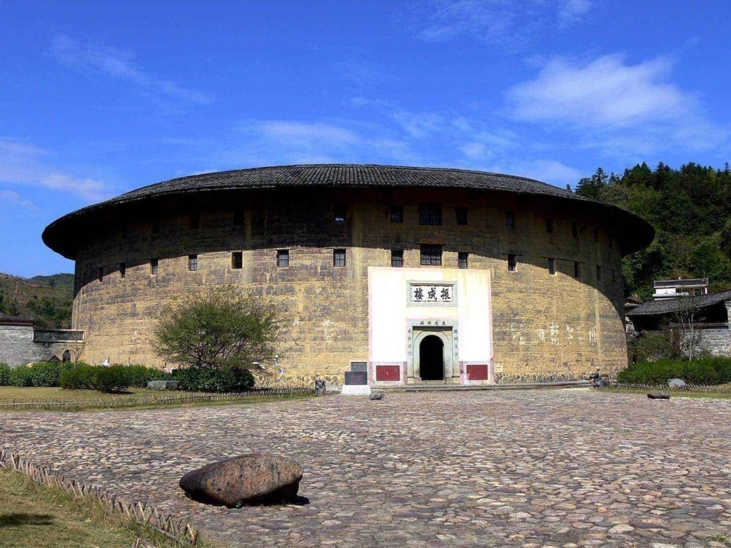 Come arrivare agli edifici rotondi di Tulou nella provincia del Fujian 2 Stile tradizionale cinese Taer Hutong danzha, struttura circolare in pietra, patrimonio storico, atmosfera culturale, ricca di storia e architettura.