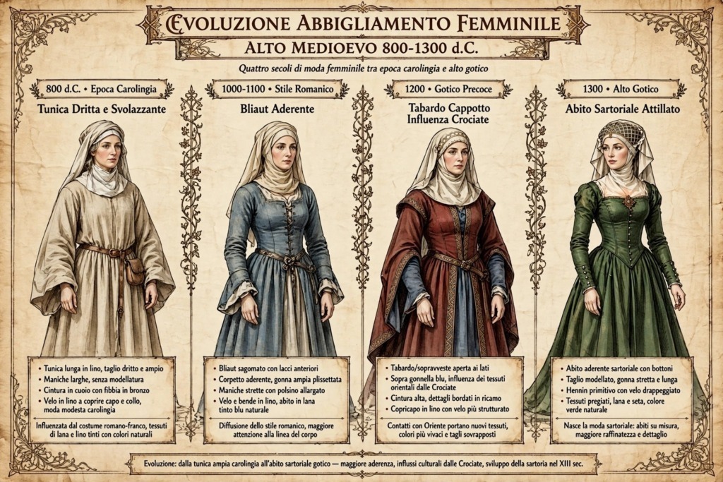 Abbigliamento femminile nel medioevo