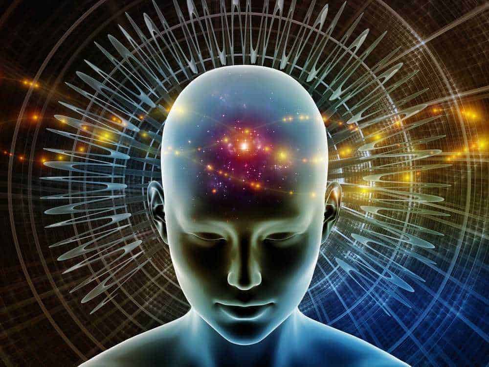Ragazza digitale con cervello illuminato, rappresentazione dell'intelligenza artificiale e della tecnologia futuristica, sfondo astratto scientifico e innovativo.
