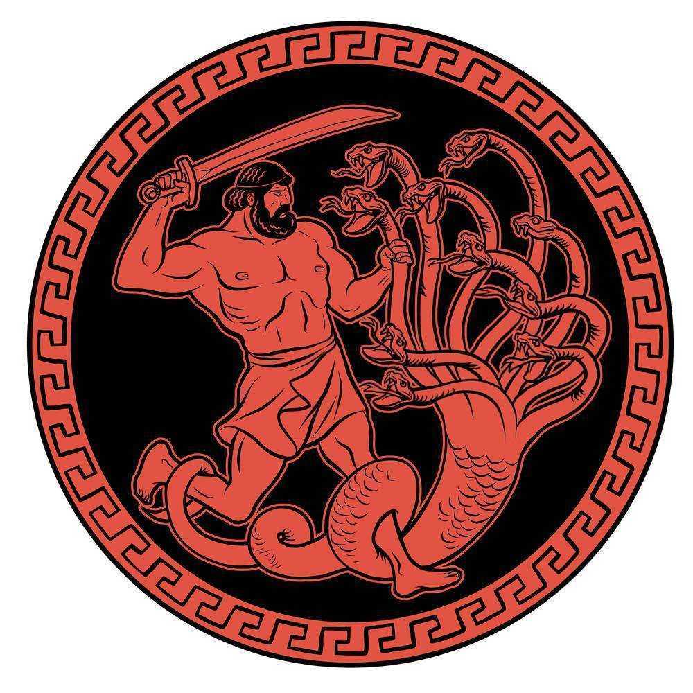 Hydra of Lerna. 12 Labours of Hercules Heracles.