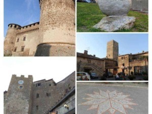 Antica fortezza medievale in pietra con torri cilindriche, simbolo storico e architettonico.