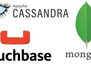 Cassandra Couchbase e MongoDB logo: database NoSQL molto utilizzate per sviluppare applicazioni scalabili e performanti. Soluzioni di gestione dati moderne per sviluppatori e aziende tecnologiche.