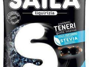 Saila liquirizia confetti teneri gusto intenso senza zucchero Stevia, snack dolce e rinfrescante, ideale per chi cerca piacere senza zuccheri aggiunti pochi e facili da condividere.
