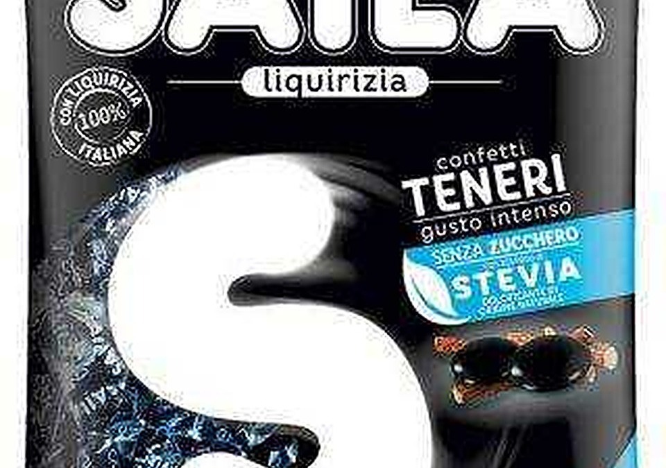 Saila liquirizia confetti teneri gusto intenso senza zucchero Stevia, snack dolce e rinfrescante, ideale per chi cerca piacere senza zuccheri aggiunti pochi e facili da condividere.