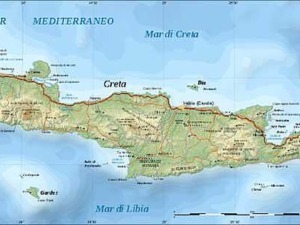 Mappa di Creta con le principali località dell'isola