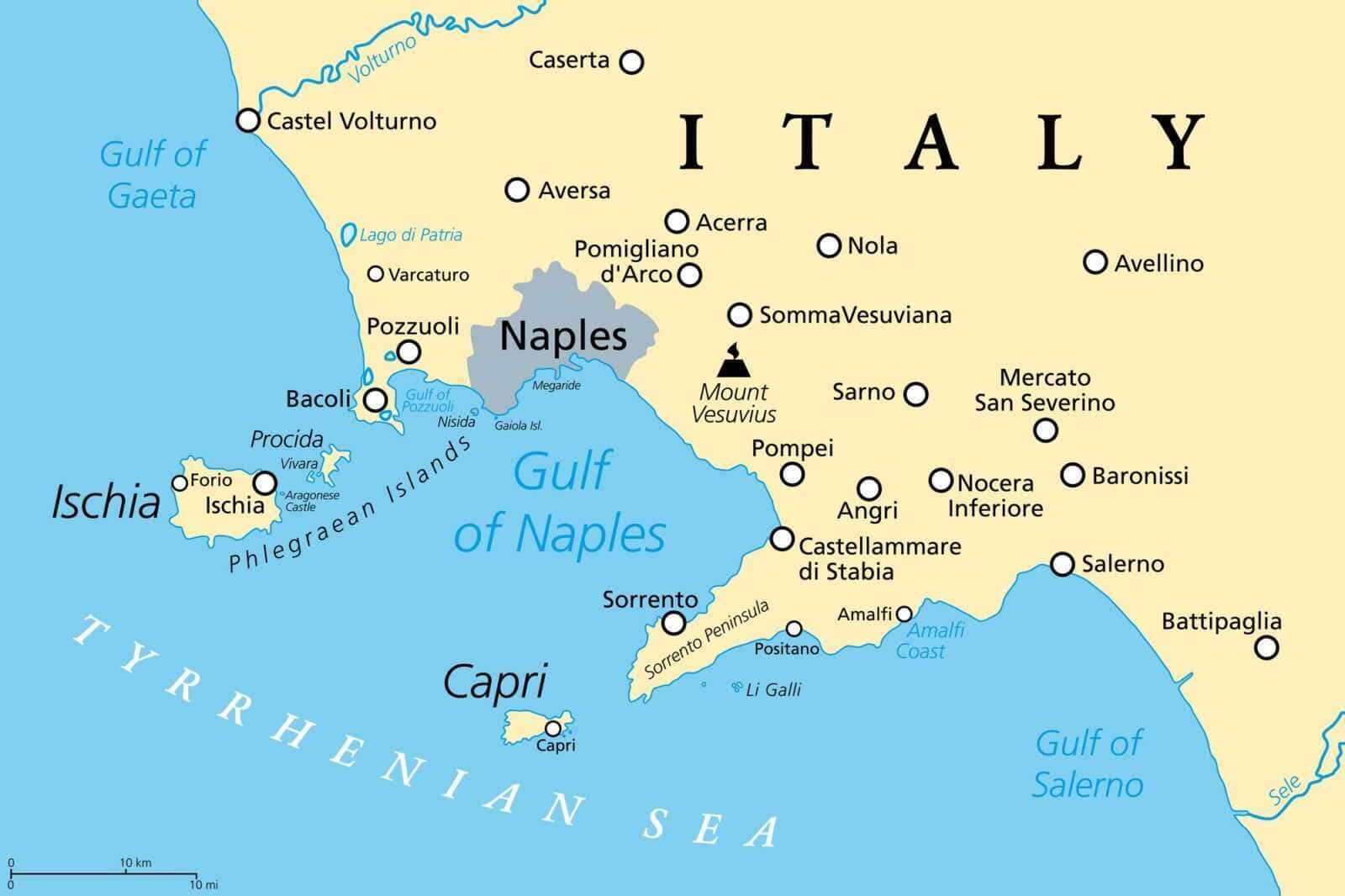 Mappa dintorni di Pompei