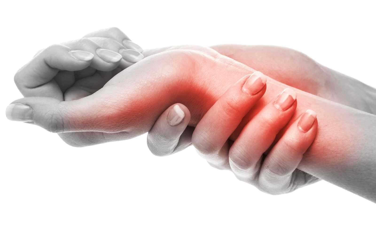 Artrite reumatoide con dolore e infiammazione articolare