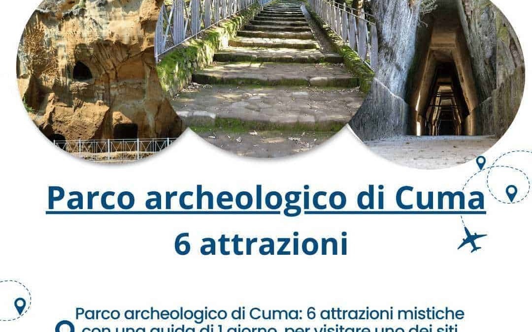 Scorcio di archeologia a Cuma con antiche strutture e sentieri immersi nel verde.