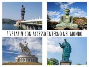 Statua di un uomo alto sulla riva del lago, iconica e imponente, simbolo di un luogo storico.
