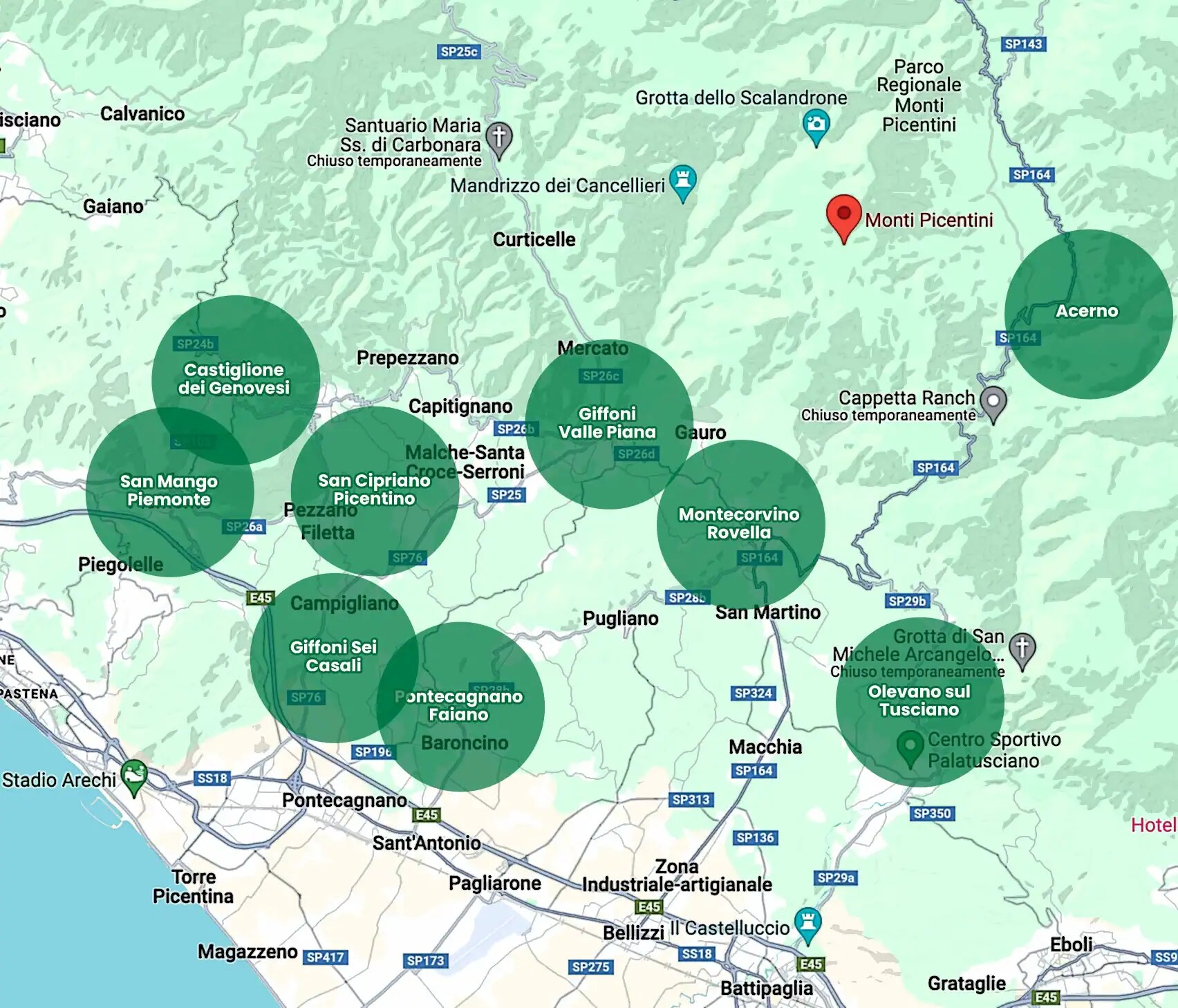 Parco regionale Monti Picentini cosa vedere