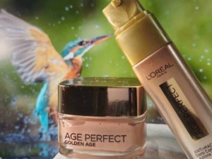 Crema antirughe L'Oréal Age Perfect Golden Age e siero correttore anti-macchie con tecnologia radiofrequenza, ideali per la cura della pelle matura e per combattere i segni dell'invecchiamento.