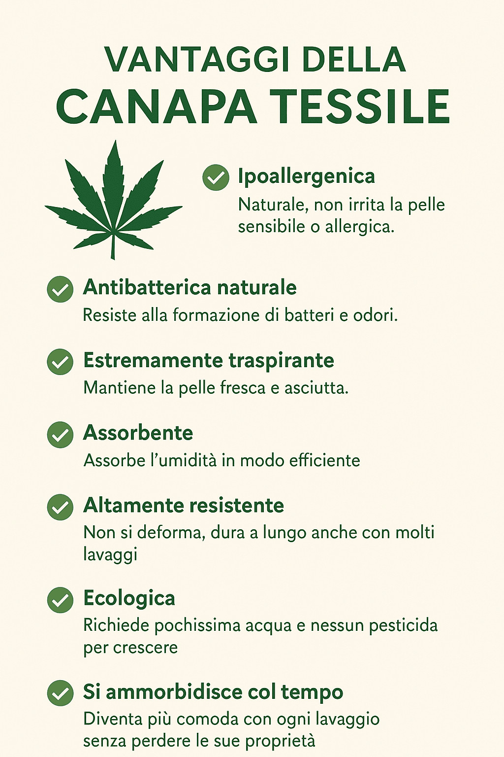 5 Tessuti estivi per pelle sensibile e allergie. Cannabis tessile benefici eco-compatibili vantaggi tessuto naturale senza allergie e resistente alle alte temperature.