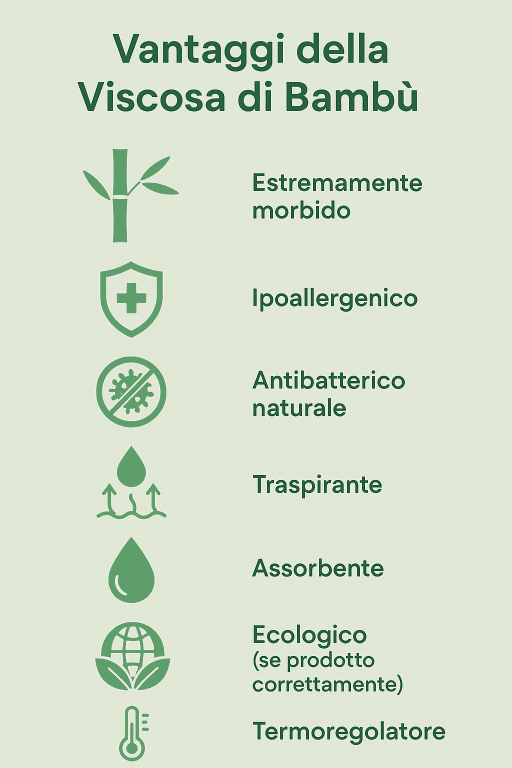 5 Tessuti estivi per pelle sensibile e allergie. pianta di bambù con i vantaggi della viscosa di bambù, come morbidezza, ipoallergenico, antibatterico naturale, traspirante, assorbente, ecologico e termoregolatore.