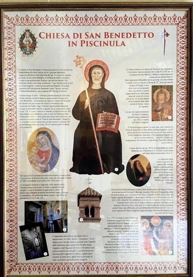 Sacra immagine della Chiesa di San Benedetto in Piscina con dettagli storici e religiosi, evidenziando l'arte sacra e l'architettura religiosa del luogo. Fotografia di Wikipedia, che illustra la storia e le caratteristiche della chiesa.