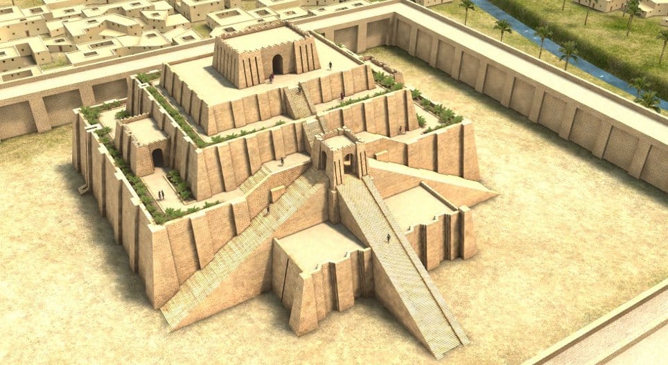la Ziggurat di Ur, uno dei più famosi monumenti della civiltà sumera. 