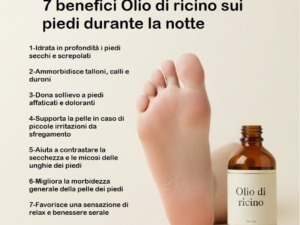 Olio di ricino naturale per idratare, ammorbidire, alleviare il dolore e migliorare la salute dei piedi. Scopri i benefici dell'olio di ricino per la cura dei piedi durante la notte.