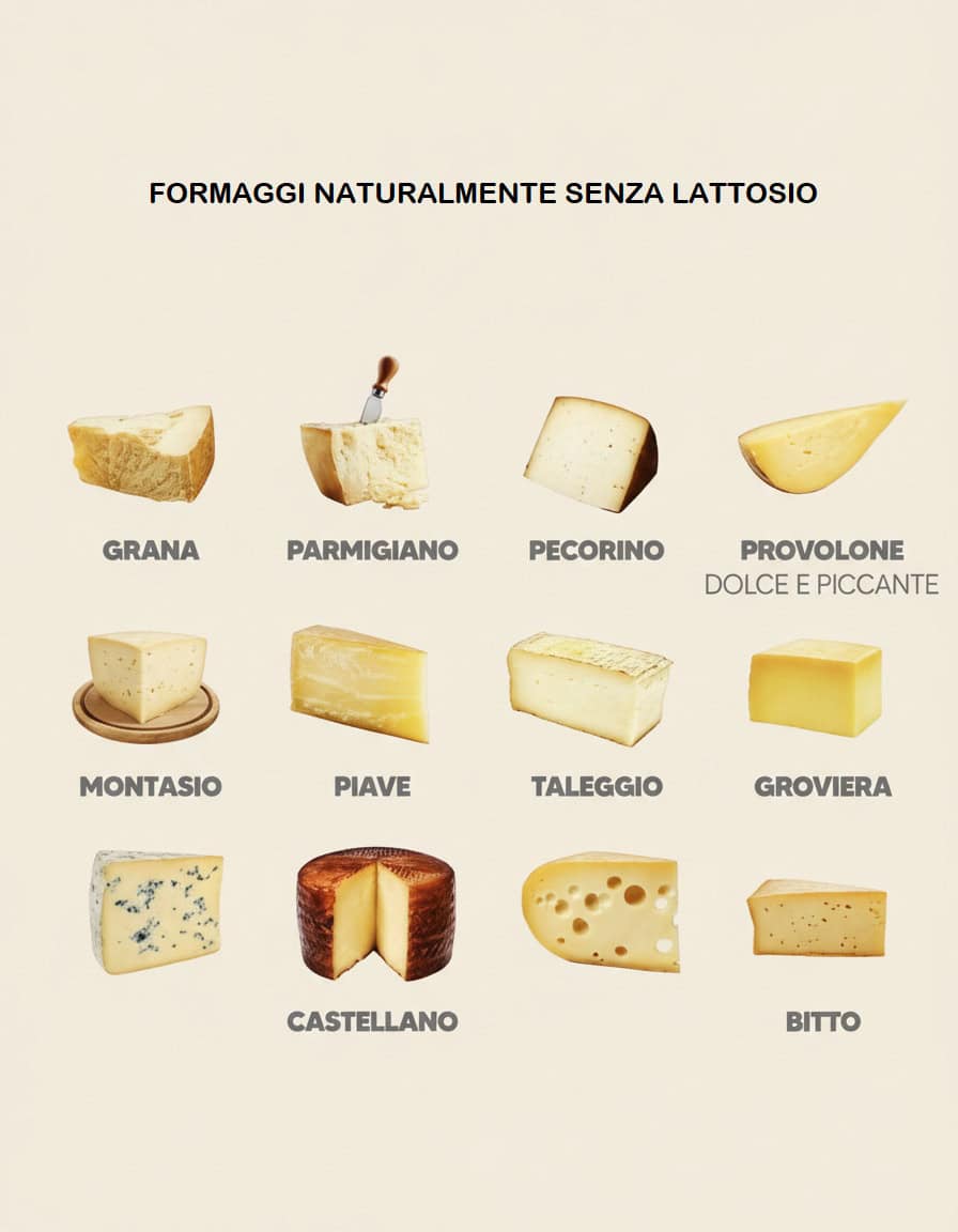 12 formaggi stagionati senza problemi di lattosio